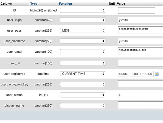 Fill user form Fill user form