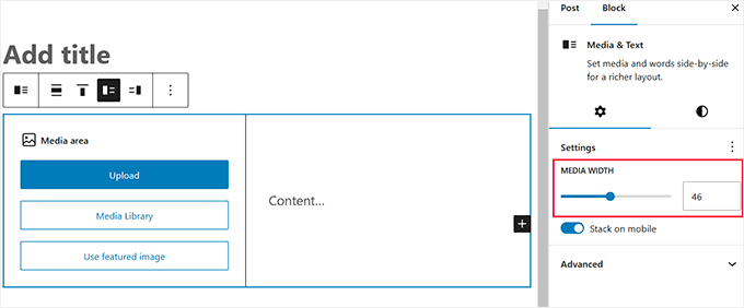 Add Media and Text block Add Media and Text block