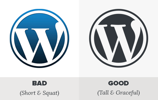 WordPress faux vs real logo WordPress faux vs real logo