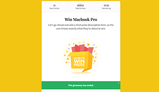 Giveaway ended Giveaway ended