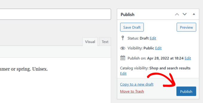 Publish your product publish woocommerce product