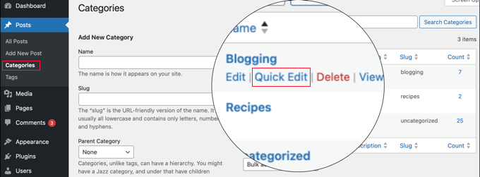 empty-admin-administrator-min Editing a category details in WordPress