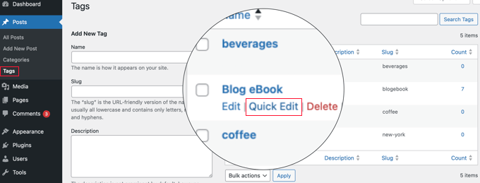 Removing specific WordPress dashboard widgets with WPCode Edit a tag