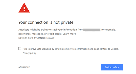Your connection is not private error in Google Chrome - WPBeginner Your connection is not private error in Google Chrome