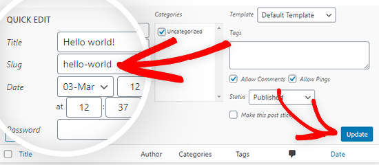 quick-edit-slug-wordpress quick edit the slug in wordpress