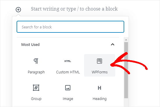 Adding a form to your page using the block editor (Gutenberg) Adding a form to your page using the block editor (Gutenberg)