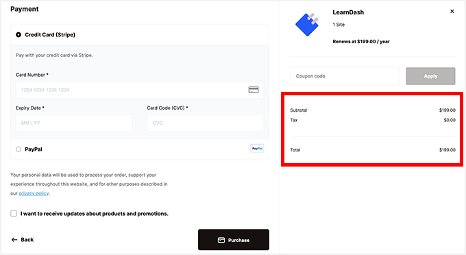 learndashcheckout LearnDash checkout page