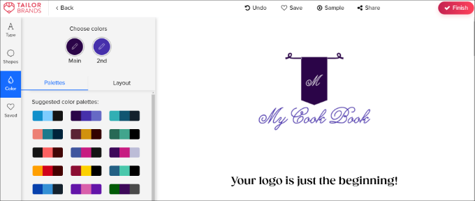 Changing the color of your logo Change color of logo
