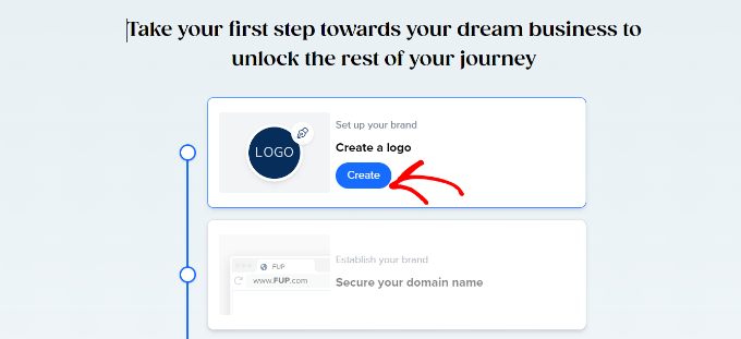 Click create logo button Click create logo button