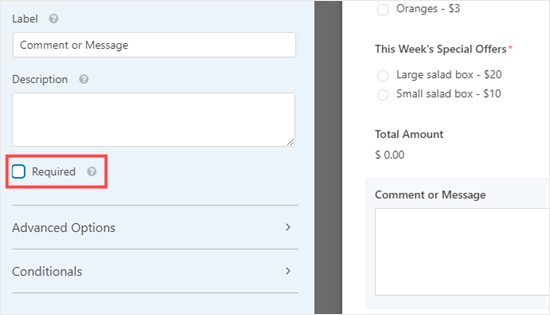 Making the 'Comment / Message' field optional rather than required Making the 'Comment / Message' field optional rather than required