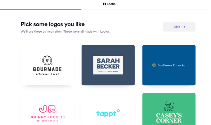 Choose logo styles Pick logos you like