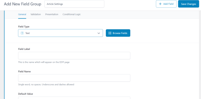Adding a new fielld Select field type and other details