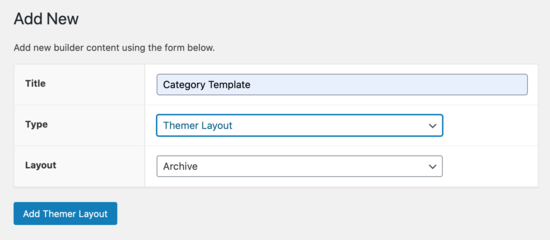 Add New Category Template Add new category template