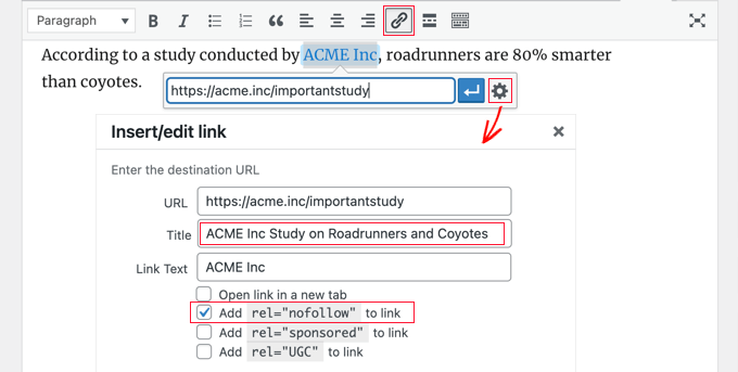 addlinkaioseoclassiceditor All in One SEO Title and Nofollow in Classic Editor