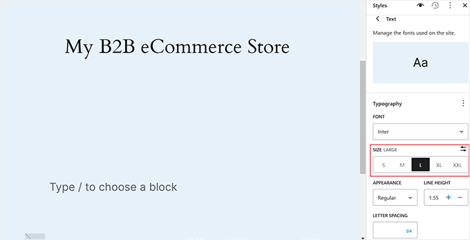 Change text size across the entire site Change text size across the entire site