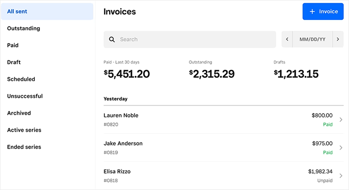 Square POS system