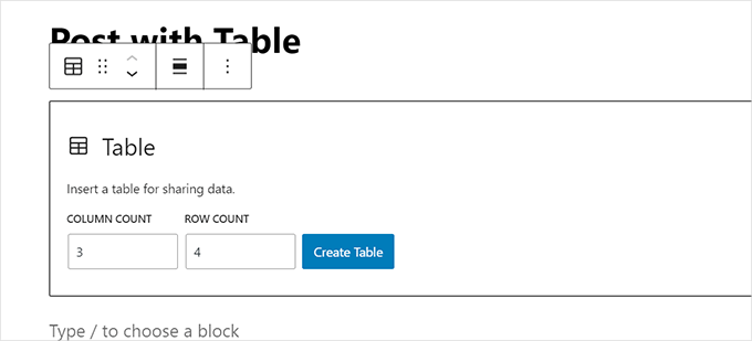 Table columns and rows Table columns and rows