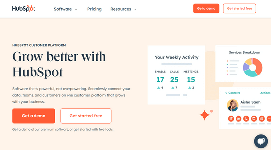 The HubSpot website HubSpot marketing automation tools