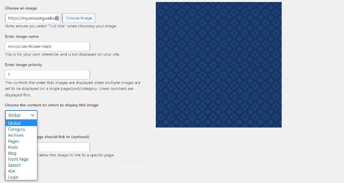 add new background image Add background image