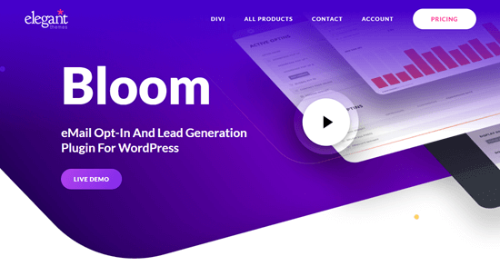 The Bloom plugin on Elegant Themes' website The Bloom plugin on Elegant Themes' website