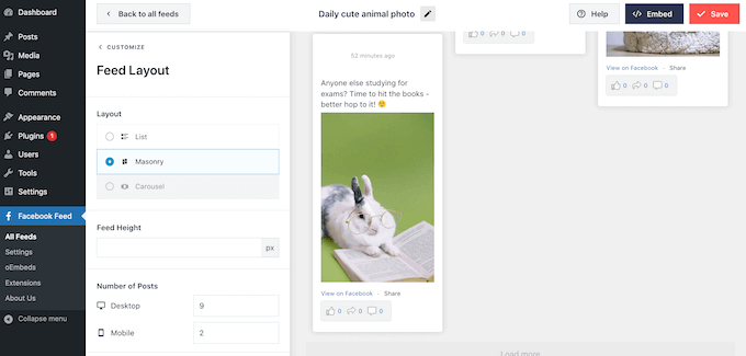 The Smash Balloon social media layout editor The Smash Balloon social media layout editor