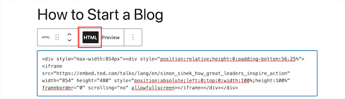 Add video embed HTML code Add video embed HTML code