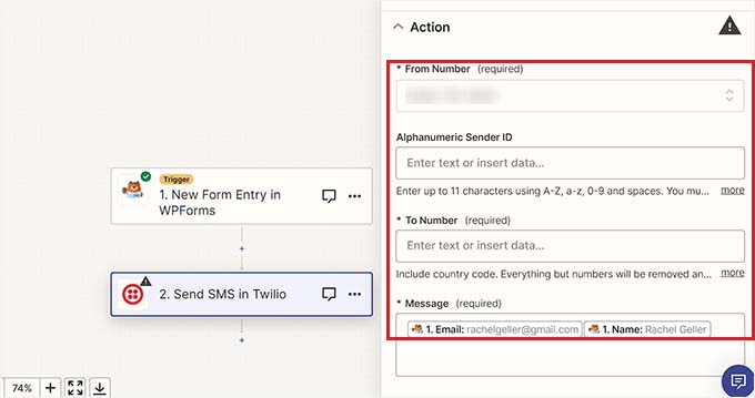 Customize SMS message Customize SMS message