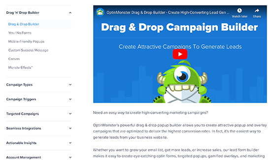OptinMonster Sub Pages Example OptinMonster Sub Pages Example