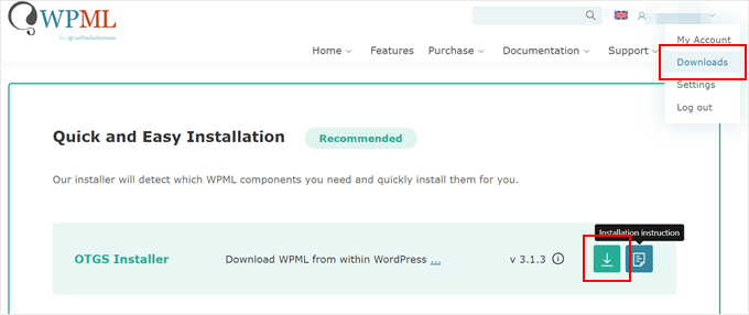 Readers Digest footer Downloading the OTGS Installer plugin for WPML