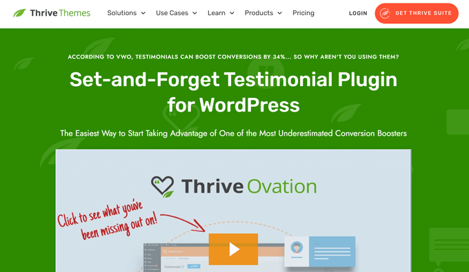 Thrive Ovation testimonial plugin Thrive Ovation testimonial plugin