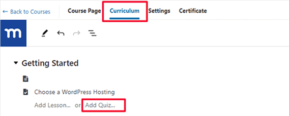 Add quiz to a lesson Add quiz to a lesson
