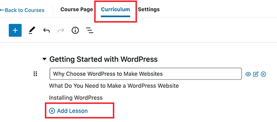 Adding lessons in MemberPress courses Adding lessons in MemberPress courses
