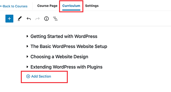 Add course sections in MemberPress Add course sections in MemberPress