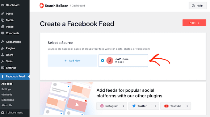 Selecting a source for your Facebook album Selecting a source for your Facebook album