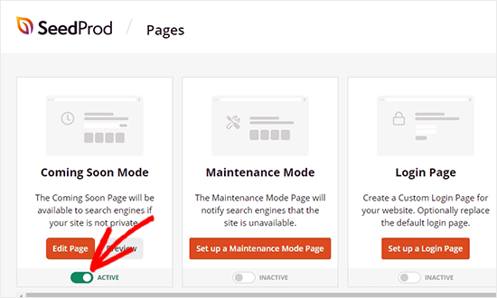 Activate coming soon mode Activate coming soon mode