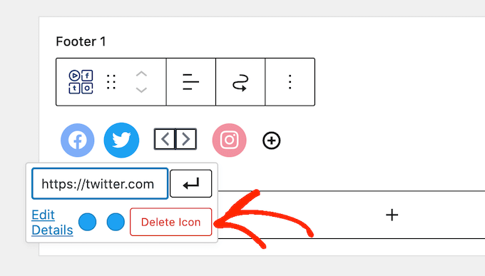 Deleting social media icons using a free WordPress plugin Deleting social media icons using a free WordPress plugin