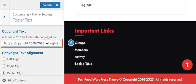 Adding a copyright notice to the WordPress footer Adding a copyright notice to the WordPress footer