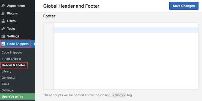 Adding code snippets to the WordPress footer Adding code snippets to the WordPress footer