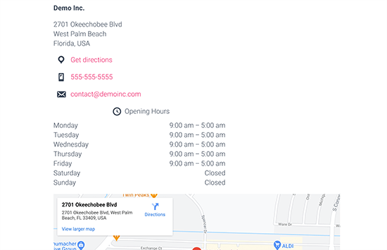 Business hours preview Business hours preview