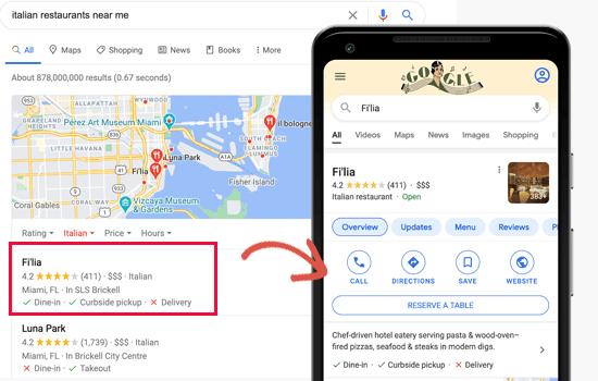 Preview of local search results in mobile and desktop Preview of local search results in mobile and desktop