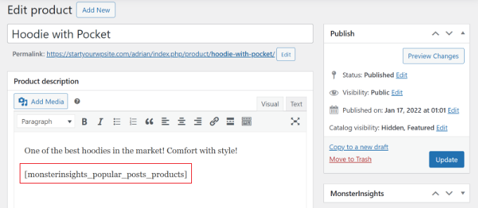 aioseo-homepage-550 Add shortcode to product description