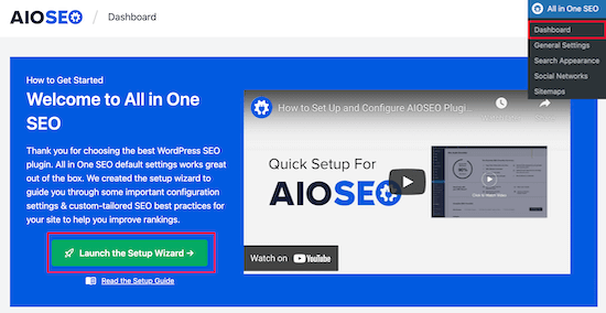 AIOSEO launch setup wizard AIOSEO launch setup wizard