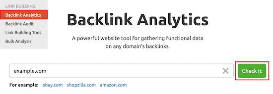 SEMRush backlink analytics SEMRush backlink analytics