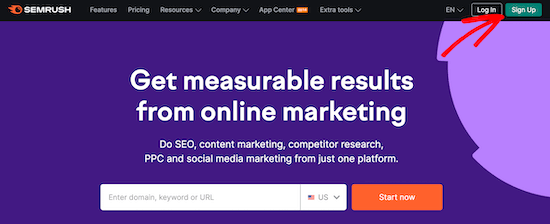 SEMRush sign up SEMRush sign up