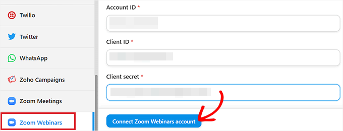 Click connect with webinar button Click connect with webinar button