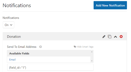 Select email smart tag Select email smart tag
