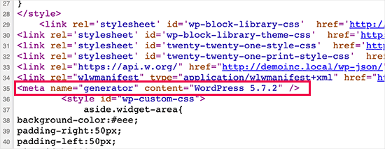 display-random-posts-code WordPress version shown in source code by default