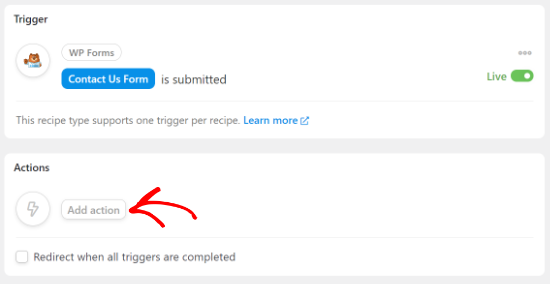 Add an action Add an action