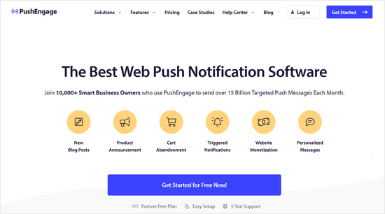 PushEngage PushEngage website