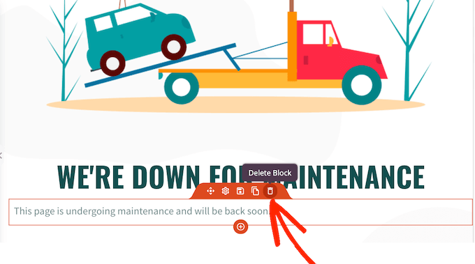Deleting blocks from a WordPress custom page design Deleting blocks from a WordPress custom page design